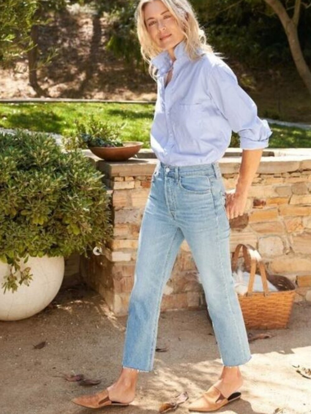 Frank & Eileen | Monaghan Button Fly High Rise Raw Hem Mom Jeans Sz 30 90s Wash